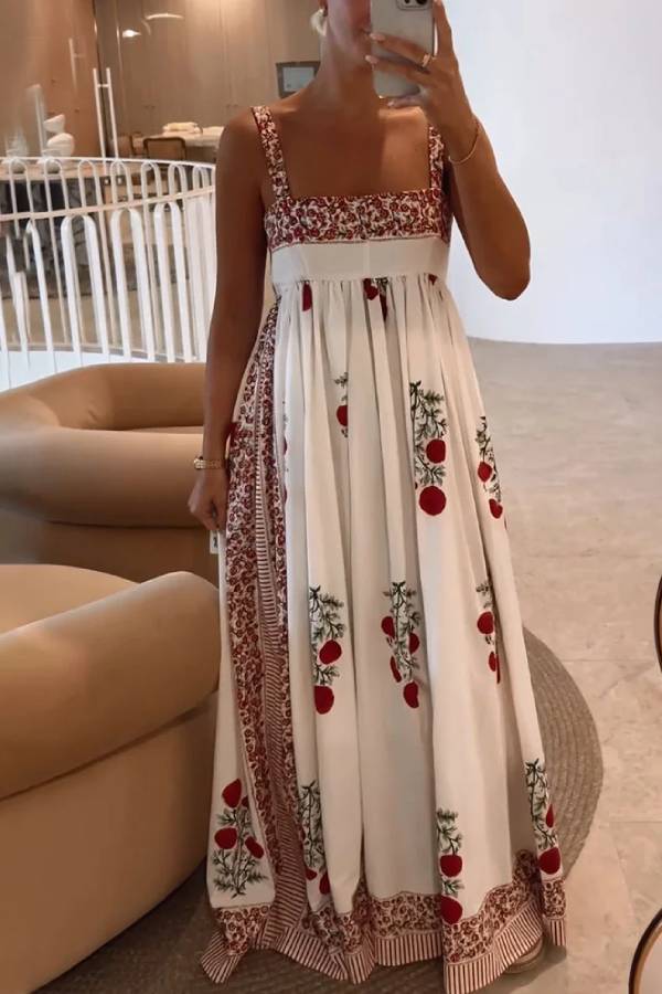 Damen Maxi-Kleid Florales Design Bequeme Passform - Suzie-3