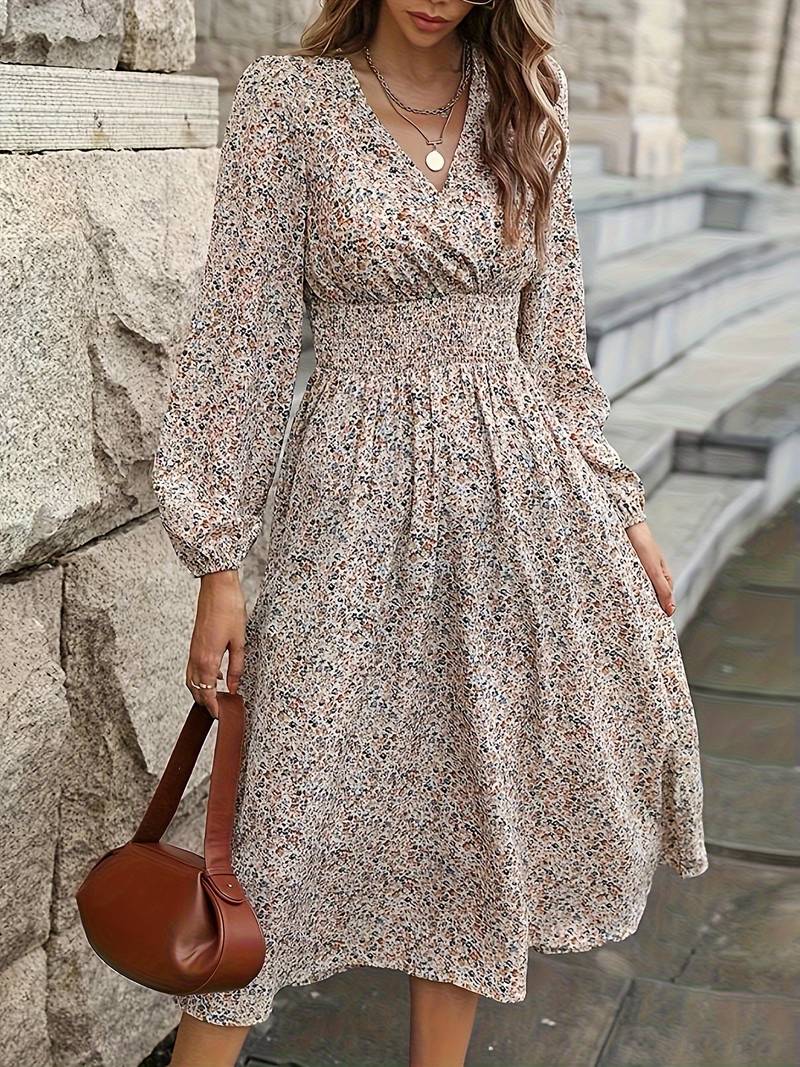 Damen Midikleid Elegantes Gerafftes Design für Festliche Anlässe - Lisa-3