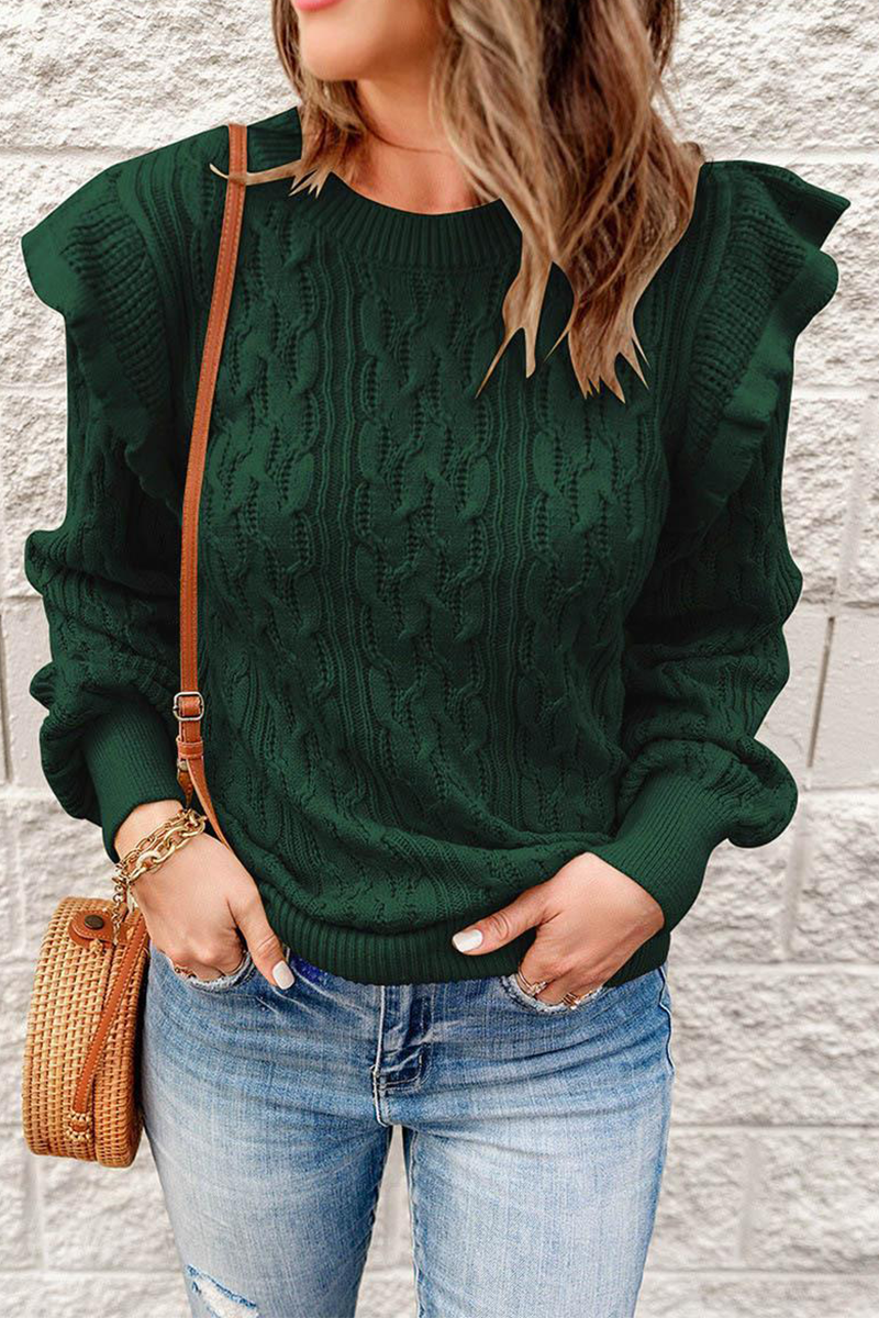 Kalya - lässiger einfarbiger Patchwork Pullover