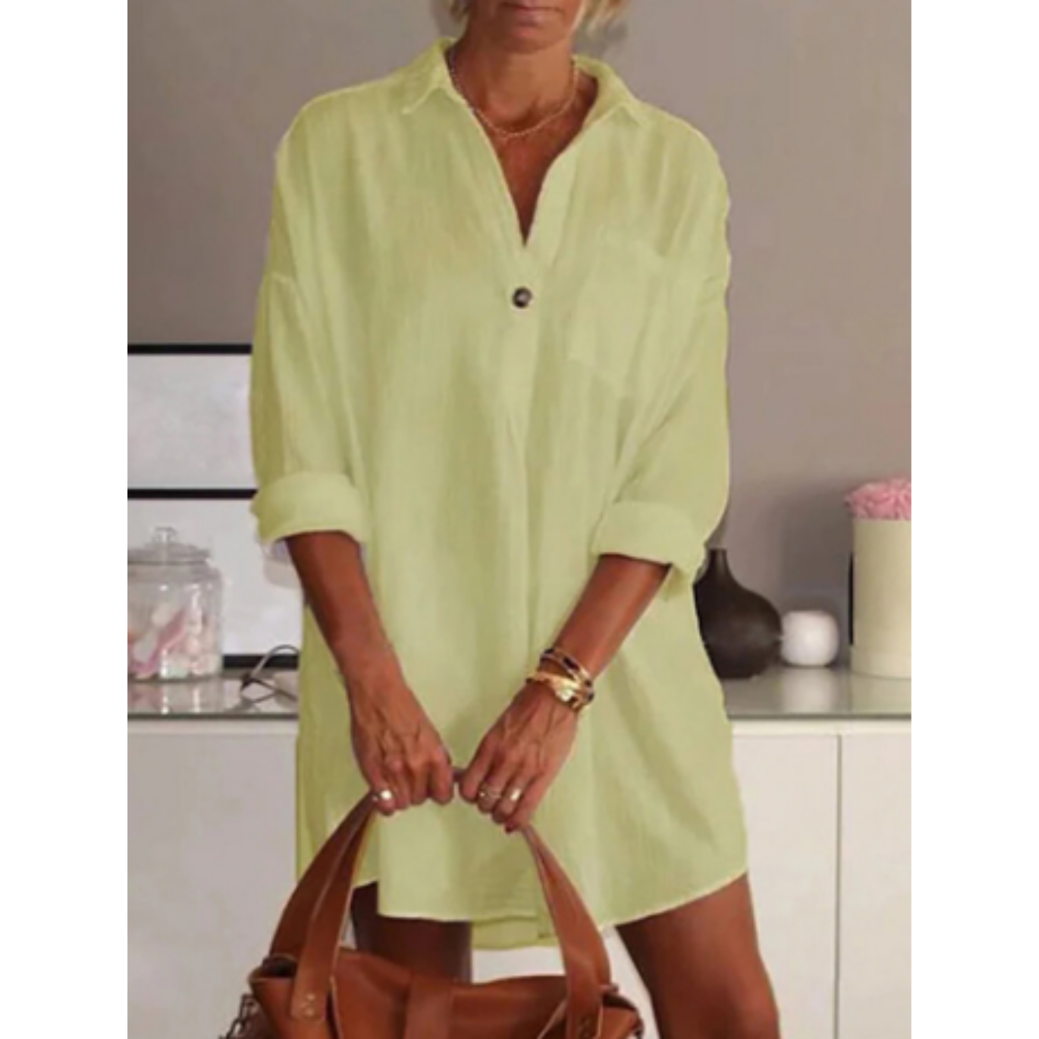 Halbärmliges Kleid fur Frauen