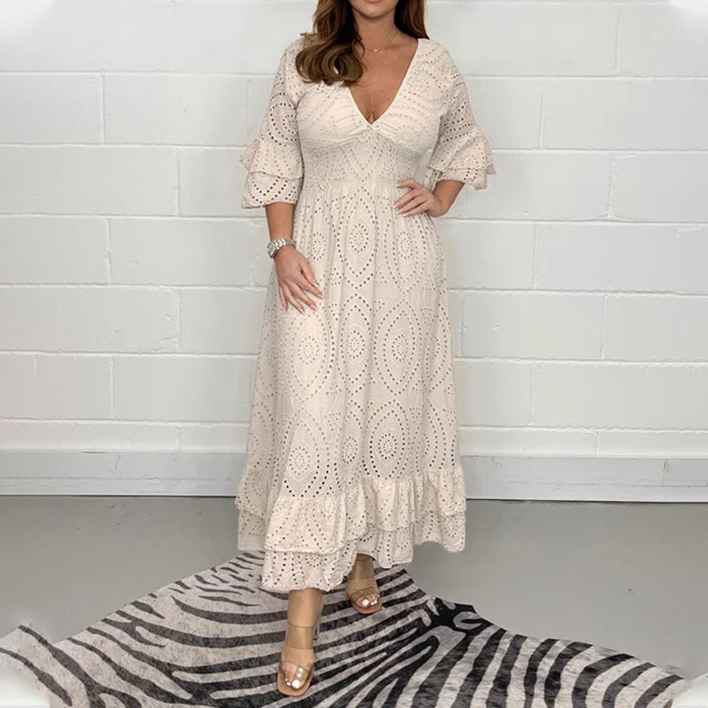 Variant image for Damen Midi Kleid Elegante Anglaise-Rüschen - Romy-25