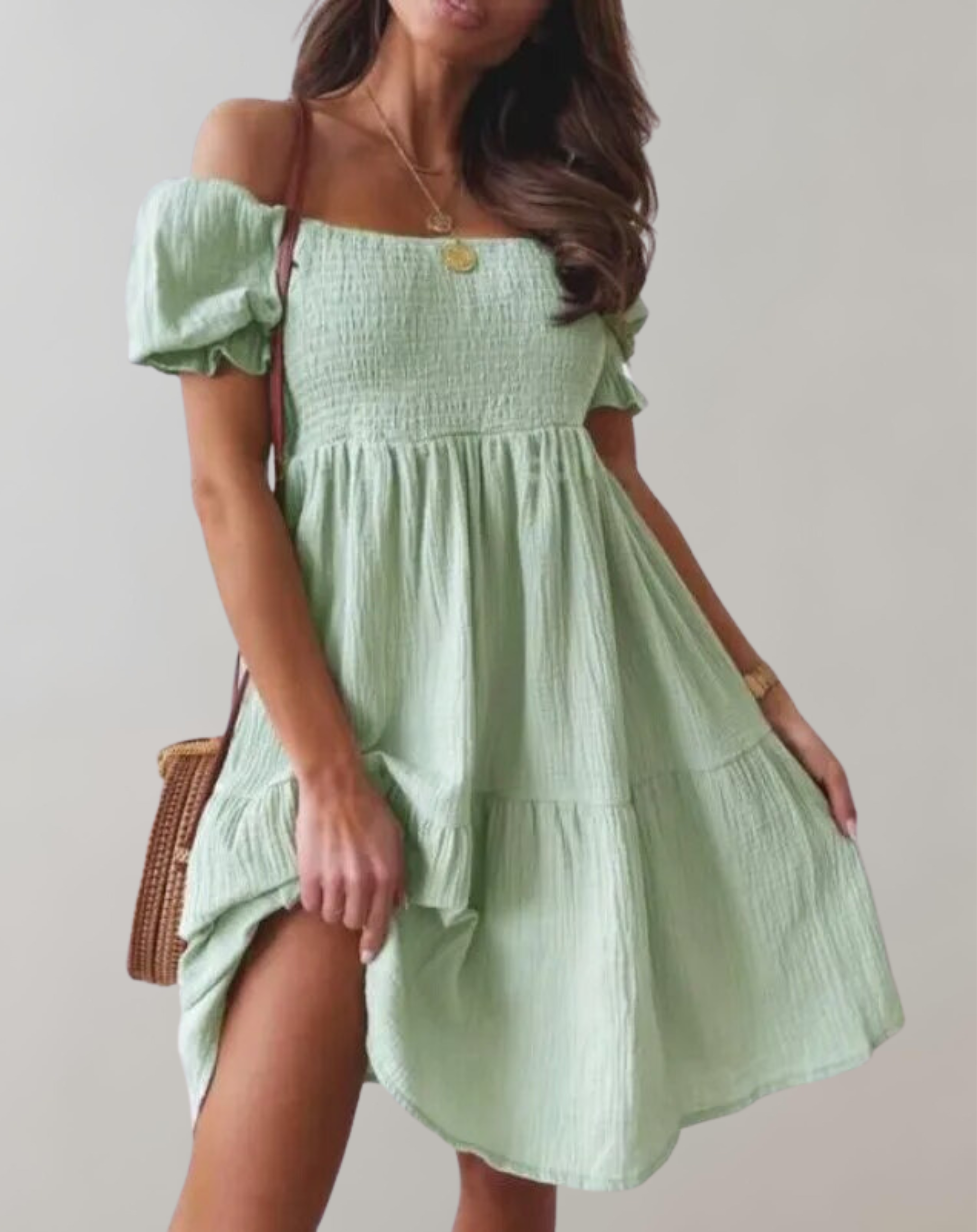 Variant image for Damen Sommerkleid Eleganter Schrägausschnitt Bequem und Stilvoll - Mia-7