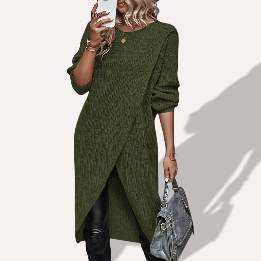 Strickkleid mit Bauchverlängerung