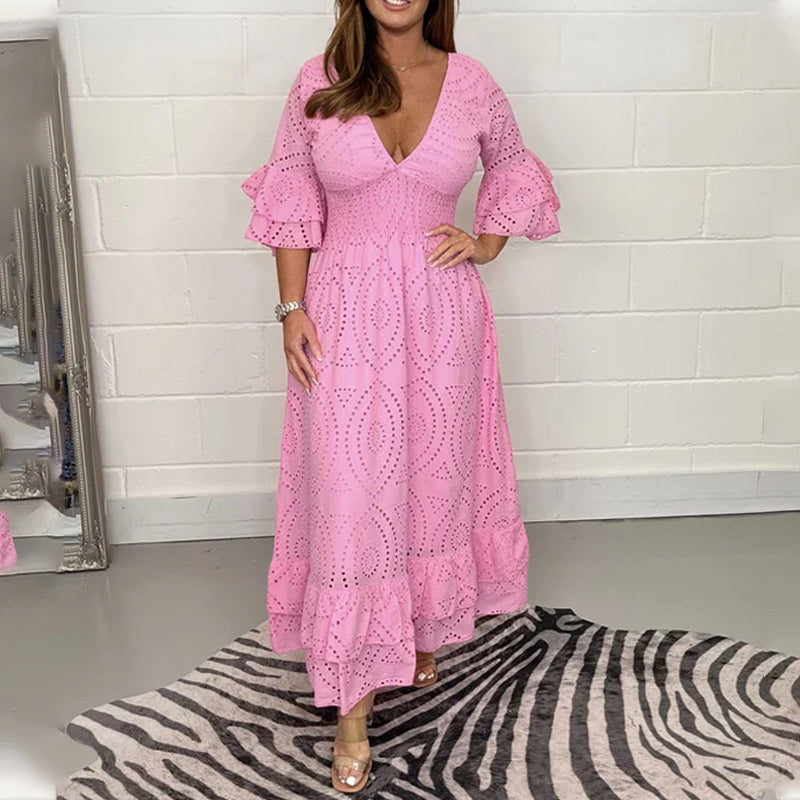 Variant image for Damen Midi Kleid Elegante Anglaise-Rüschen - Romy-9