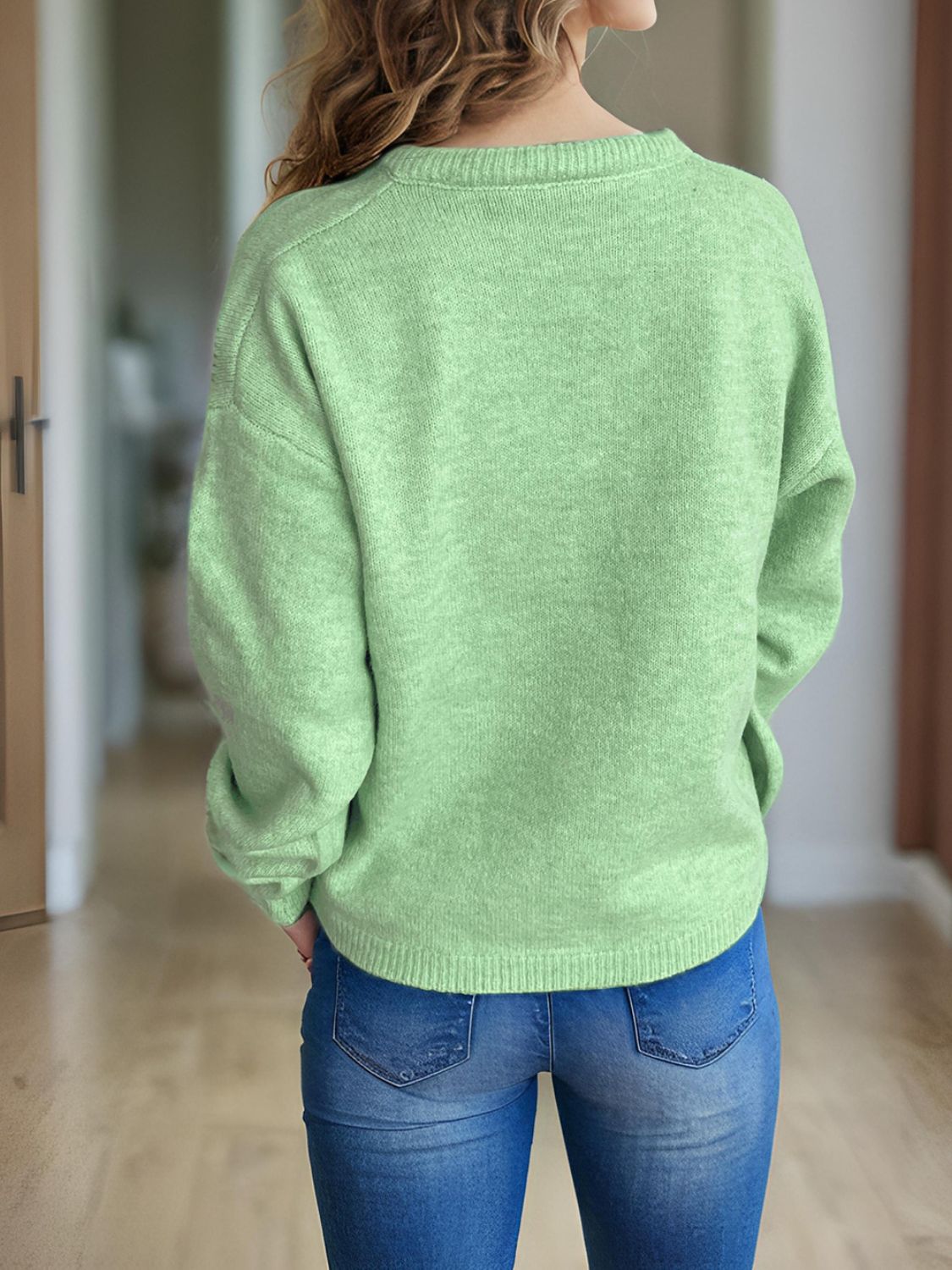 Alisa - Gestrickte Bluse mit langen Ärmeln und Strickjacke