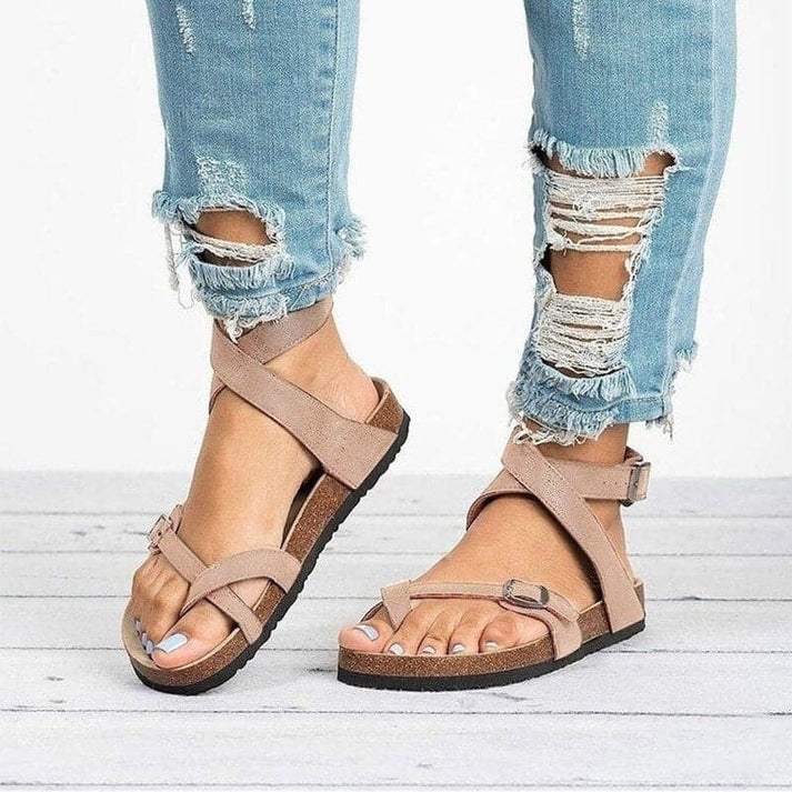 Elegante Sandalen mit Lederriemen für Damen - Leonora