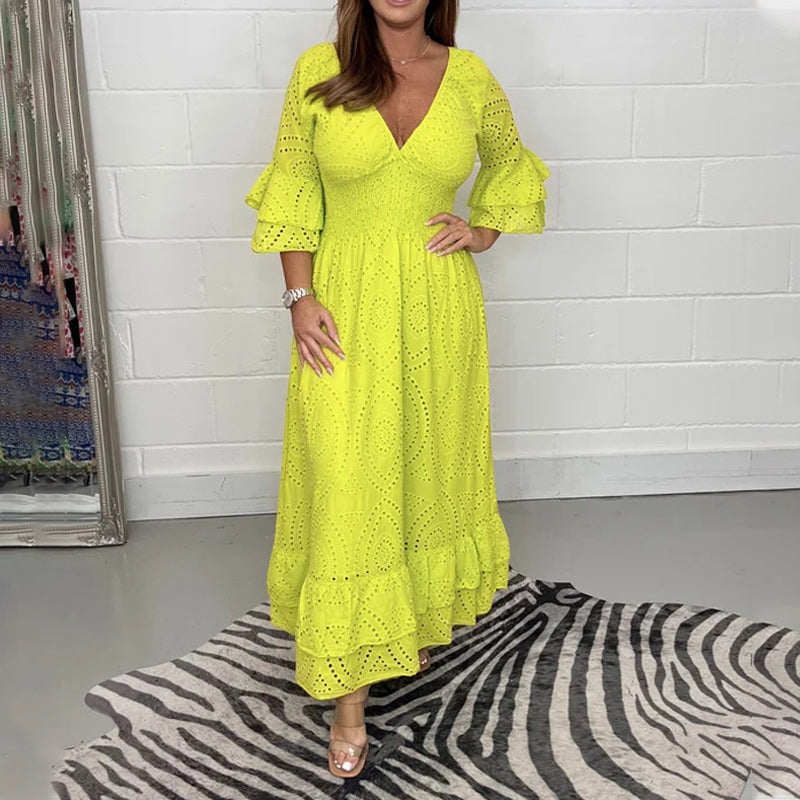 Variant image for Damen Midi Kleid Elegante Anglaise-Rüschen - Romy-17