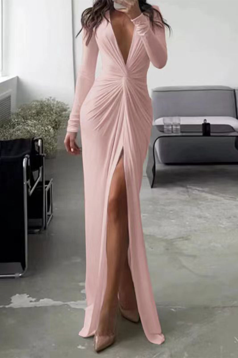 Variant image for Damen Plisseekleid V-Ausschnitt Elegante Silhouette Festliches Kleid - Anna-13