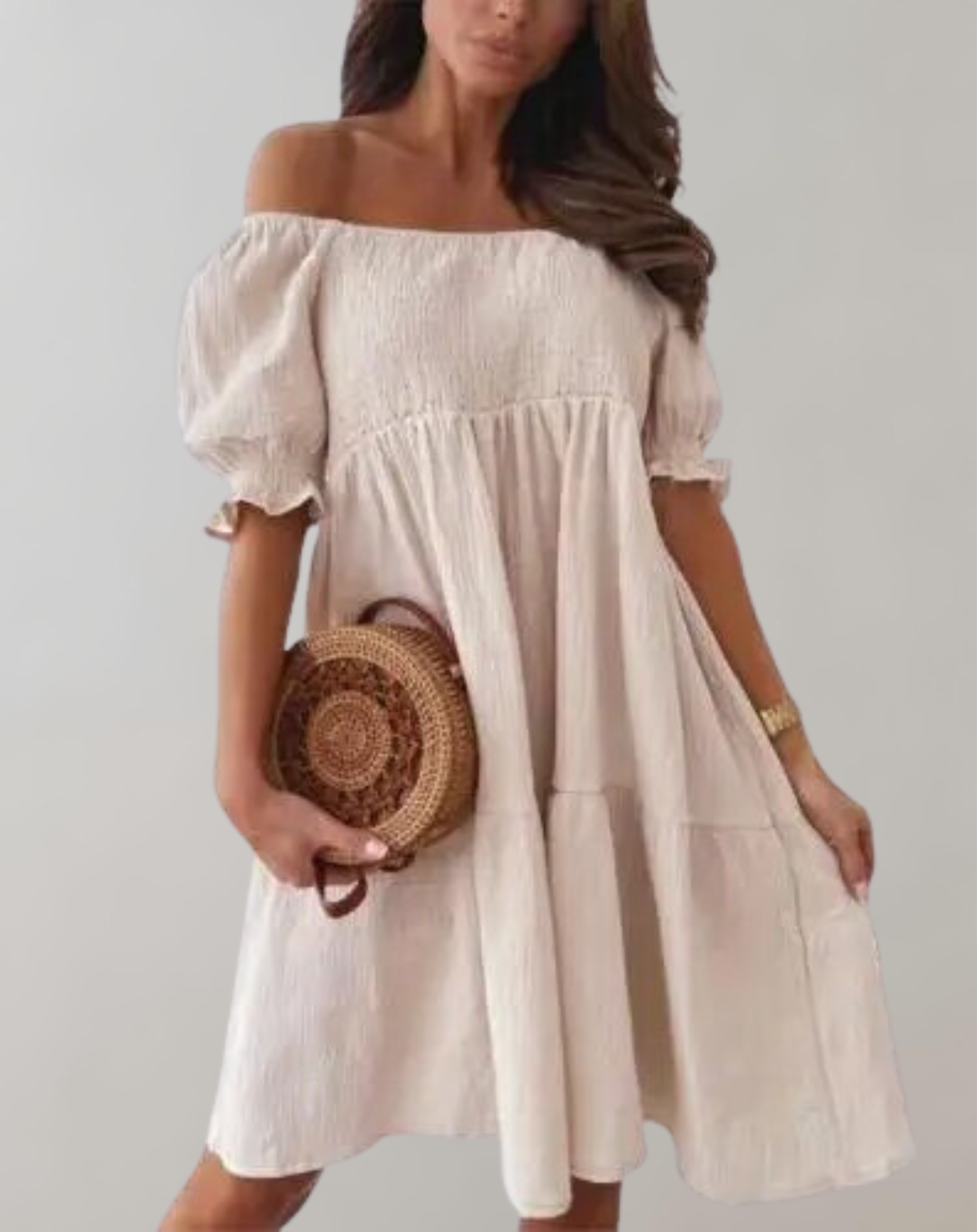 Variant image for Damen Sommerkleid Eleganter Schrägausschnitt Bequem und Stilvoll - Mia-1