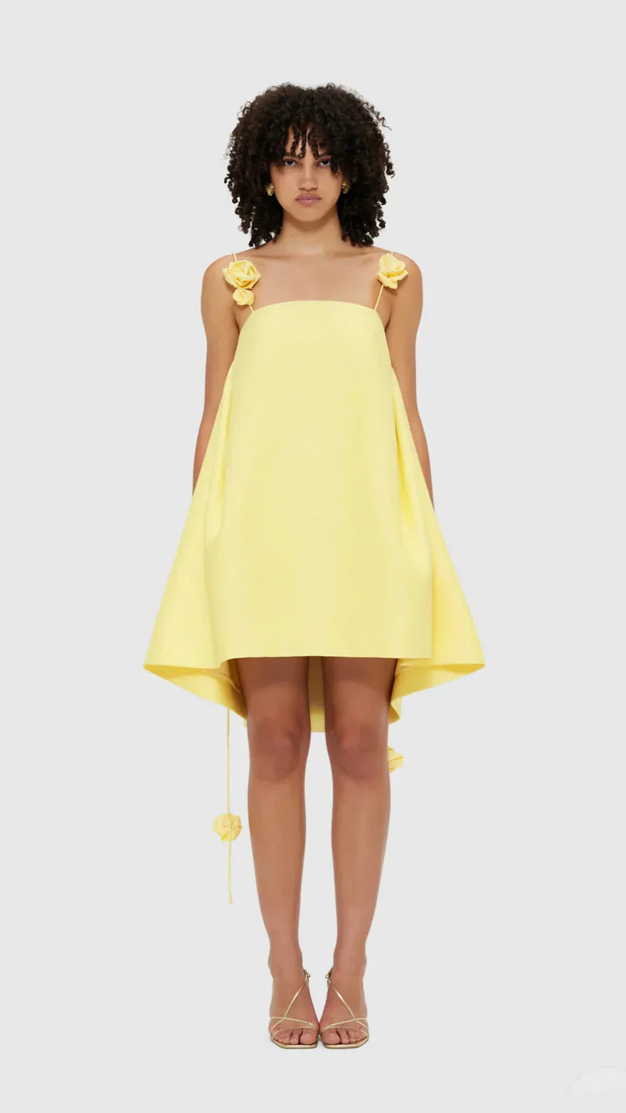 Damen A-Linie Mini Kleid mit 3D Rosen Drapierung - Mia-4