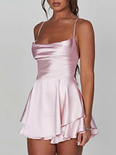 Variant image for Damen Satin Abendkleid Rückefreies Design Elegant - Melissa-1