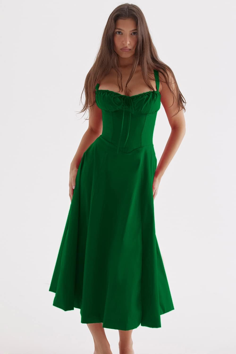 Variant image for Damen Sommerkleid Boho mit Spaghetti-Trägern und Geteiltem Design - Merle-57