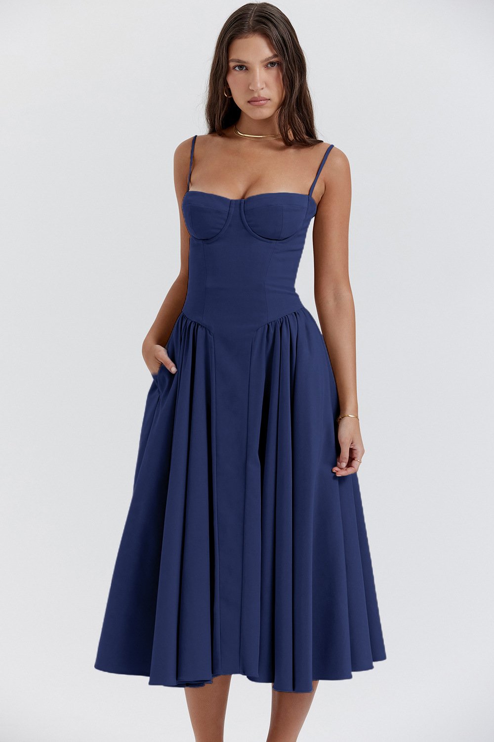 Variant image for Damen Korsett Midikleid Elegante Taillierung für Festliche Anlässe - Mia-1