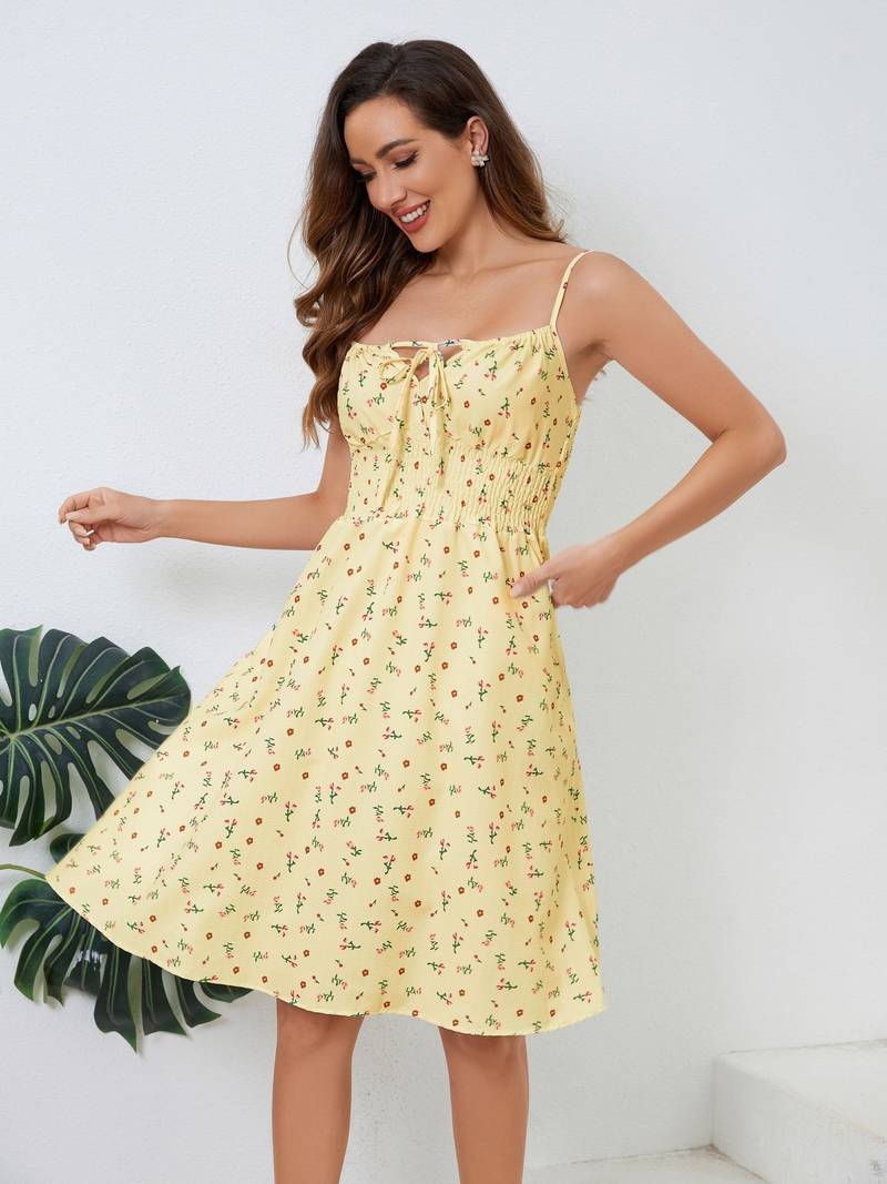 Variant image for Damen Cami-Kleid Lässiger Stil Mit Kordelzug - Sommerkleider für Elegante Anlässe-9