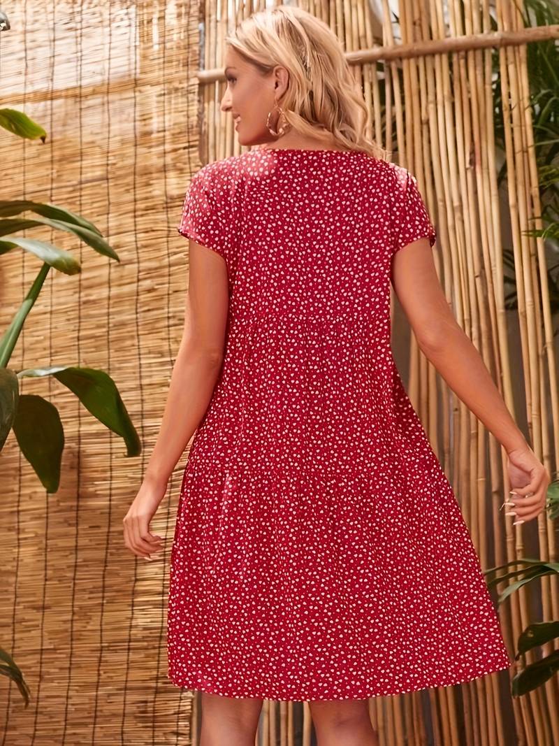 Damen Kurzarmkleid Elegantes Design Vielseitig Für Festliche Anlässe - Heidi-3