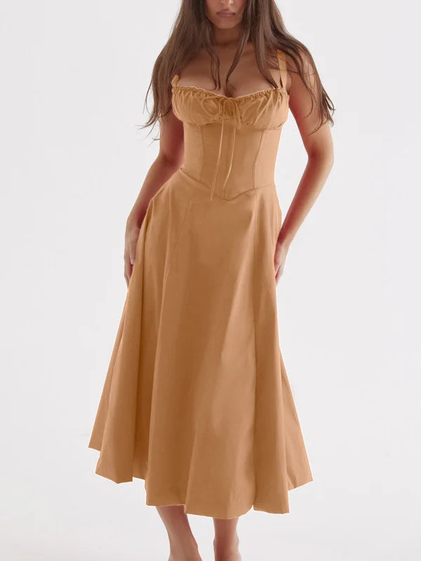 Variant image for Damen Sommerkleid Boho mit Spaghetti-Trägern und Geteiltem Design - Merle-29