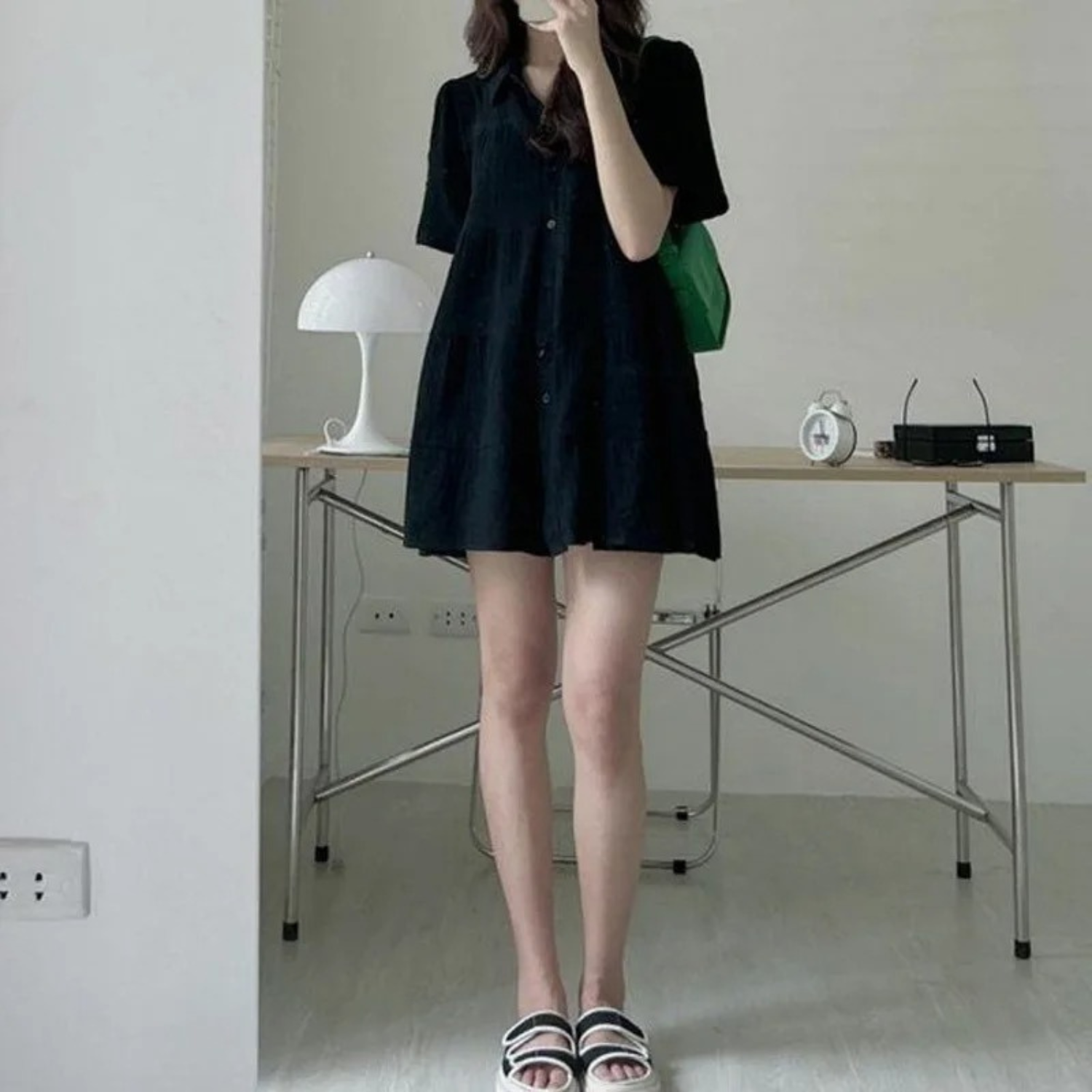 Damen Hemdkleid Atmungsaktives Design Schmale Silhouette - Clara-2