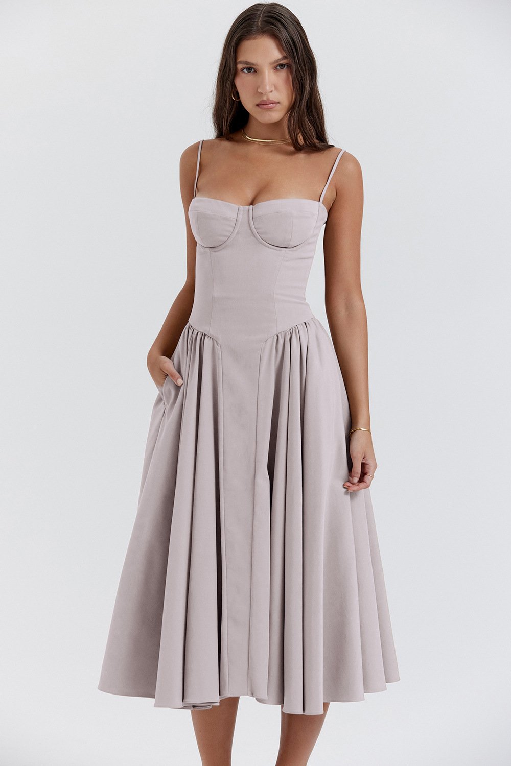 Variant image for Damen Korsett Midikleid Elegante Taillierung für Festliche Anlässe - Mia-9