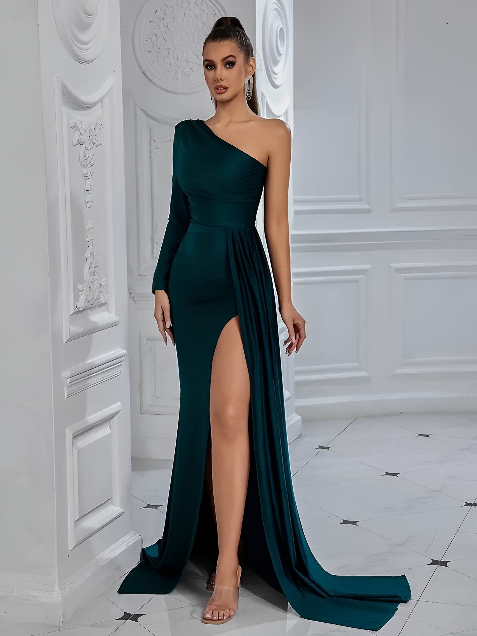 Variant image for Damen Abendkleid Lang Elegantes Drapiertes Design für Hochzeiten - Clara-7
