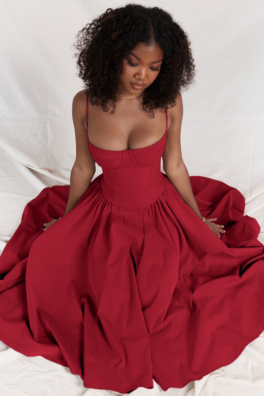 Damen Korsett Midikleid Elegante Taillierung für Festliche Anlässe - Mia-3