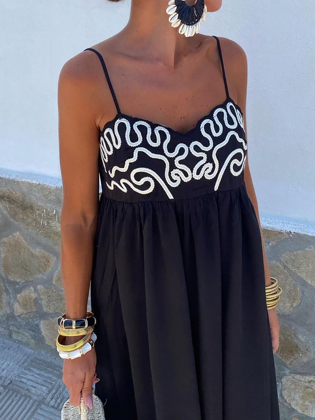 Damen Maxikleid Elegantes Besticktes Design für Sommer - Sophie-6