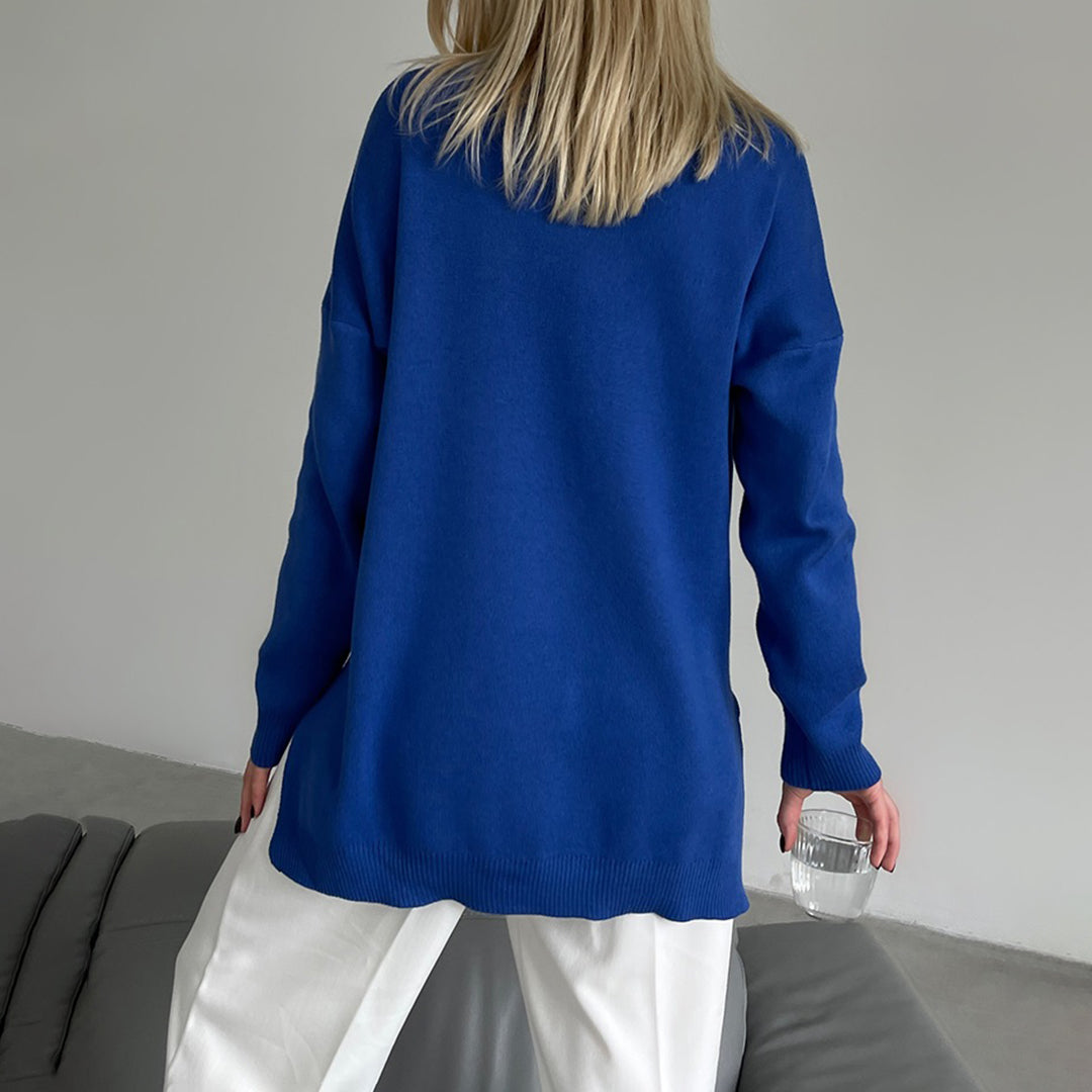 Damen Pullover in Übergröße mit Seitenschlitz Vielseitig & Stylisch - Lozenda