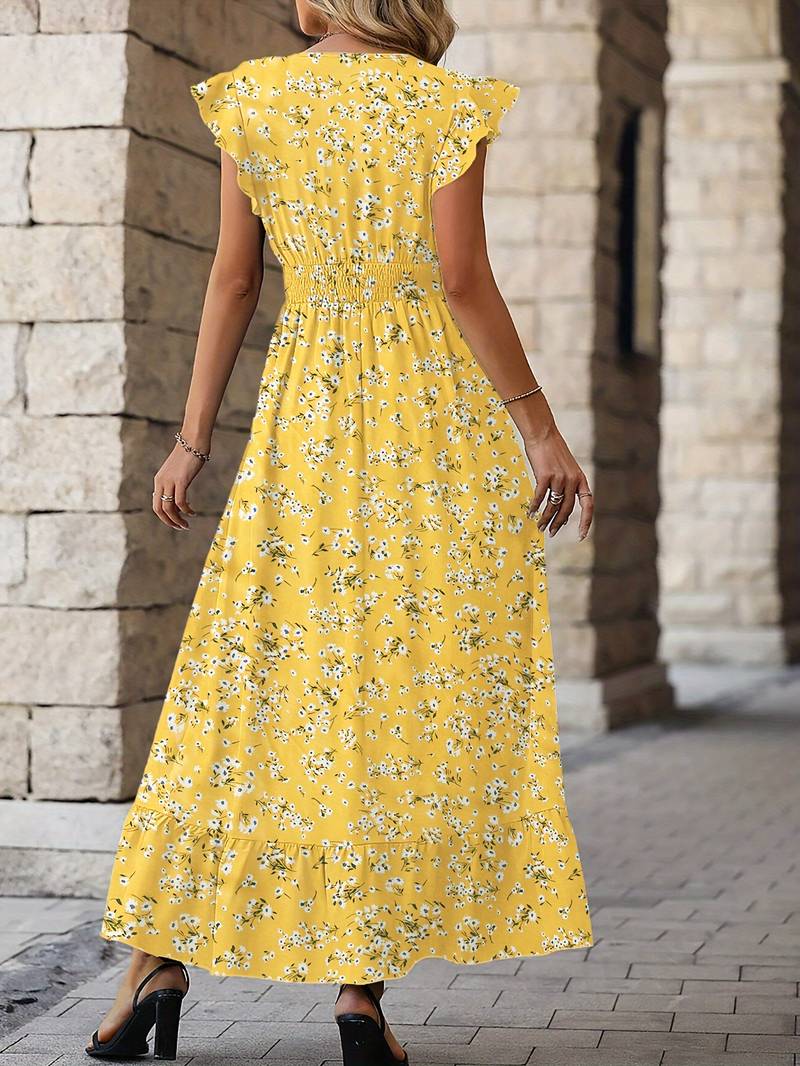 Damen Rüschensaum Sommer Maxikleid - Juliette