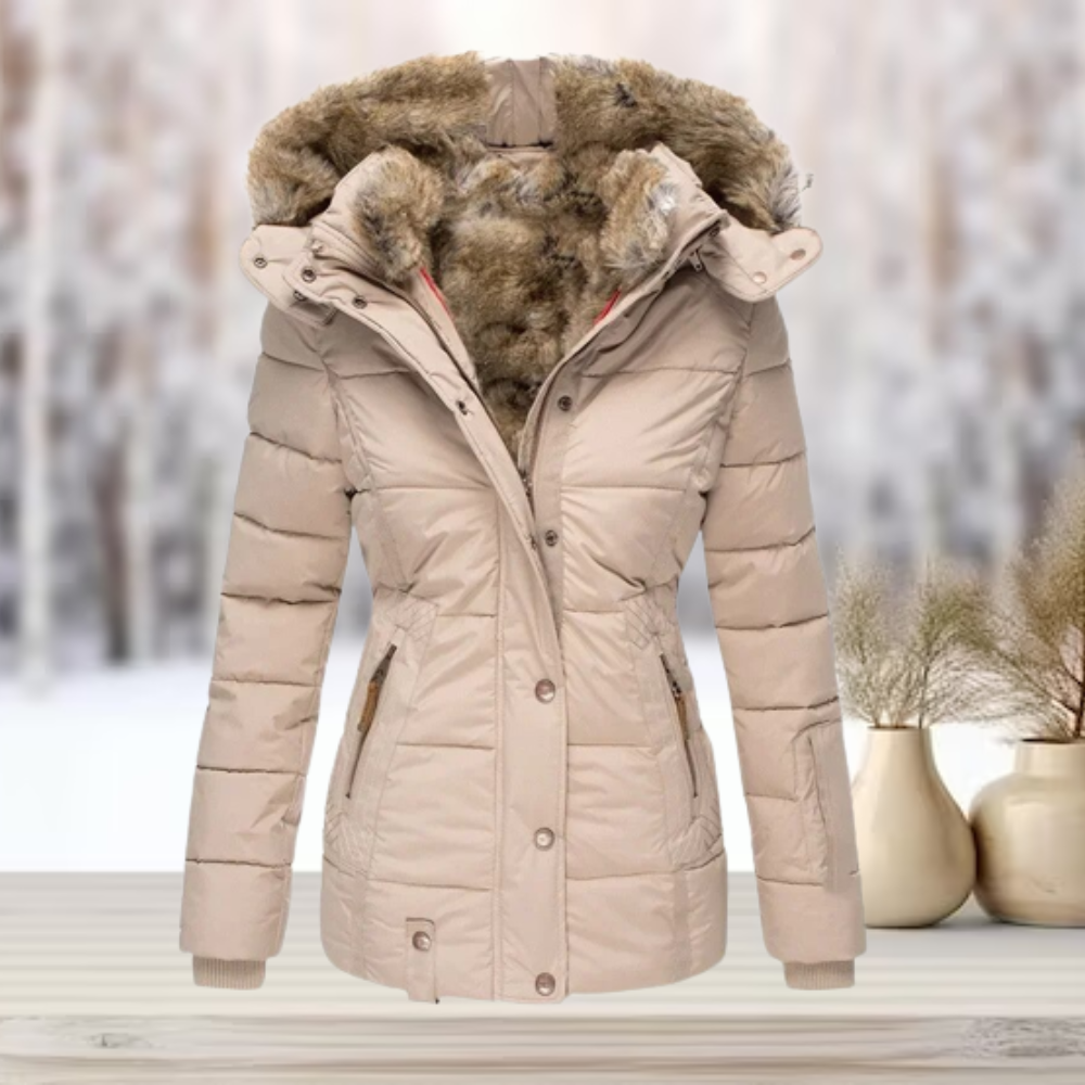 Damen Winterjacke mit Kapuze und Taillierung