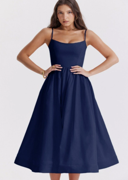 Variant image for Damen Midi Kleid Elegante Schnürung für Abendveranstaltungen - Clara-1