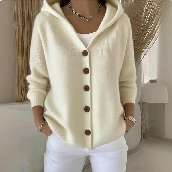Herbstshafter Ivory Langarm-Cardigan: Eleganz & Komfort in Einem 0