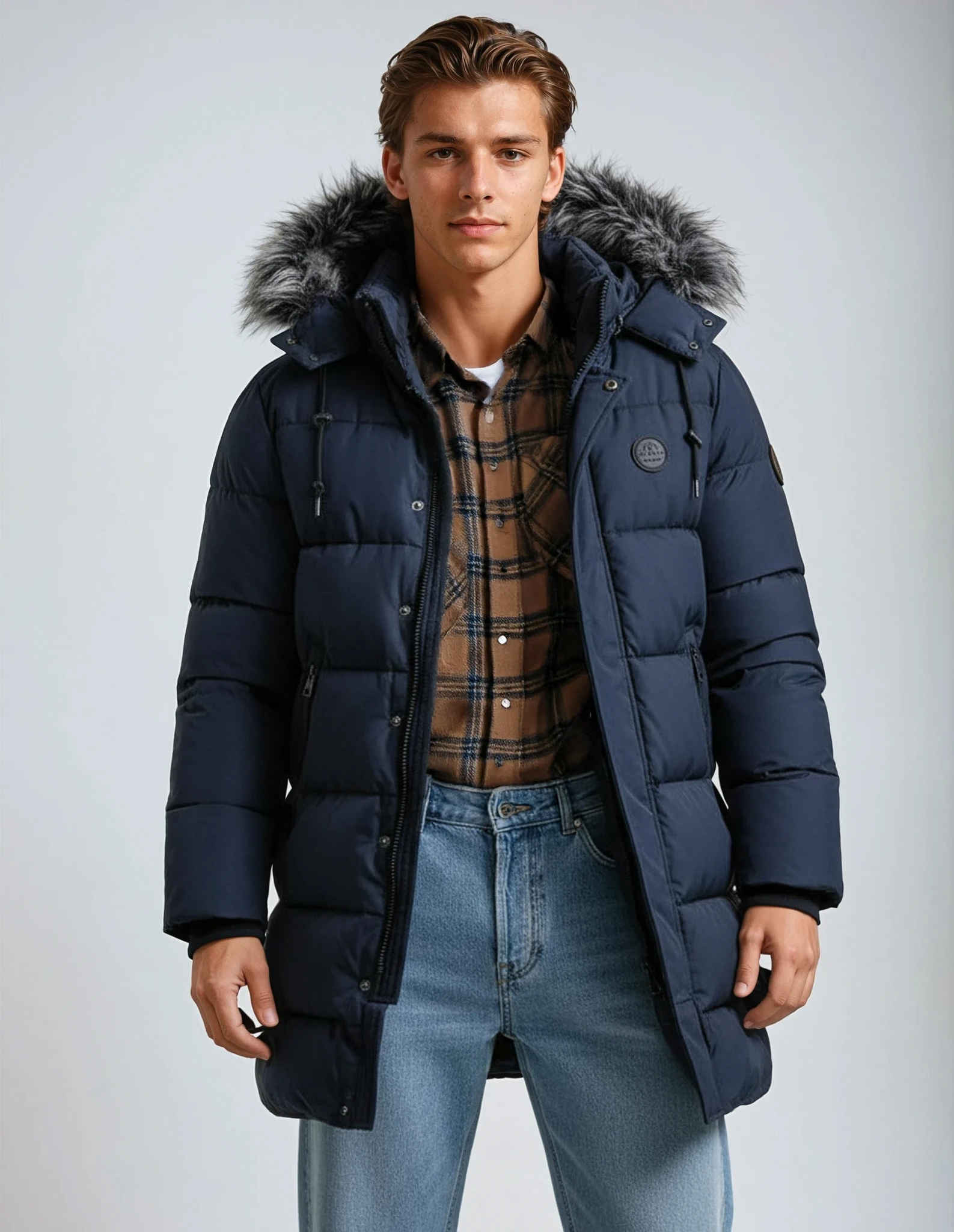 Jacke Herren | Winterjacke Herren Lang | Warm Gefüttert Casual Style 1