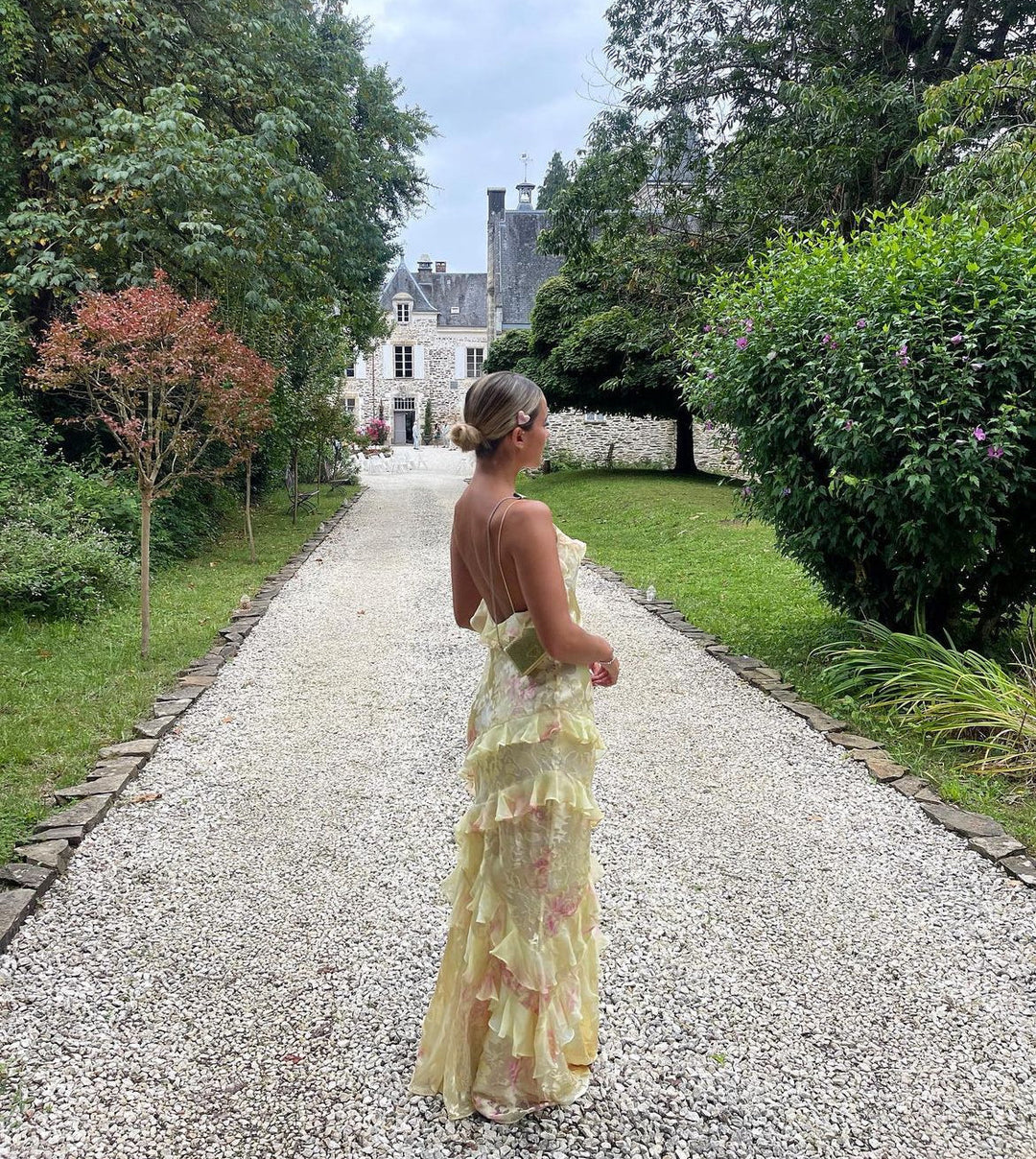 Ruffle Maxi Kleid | Weide 4