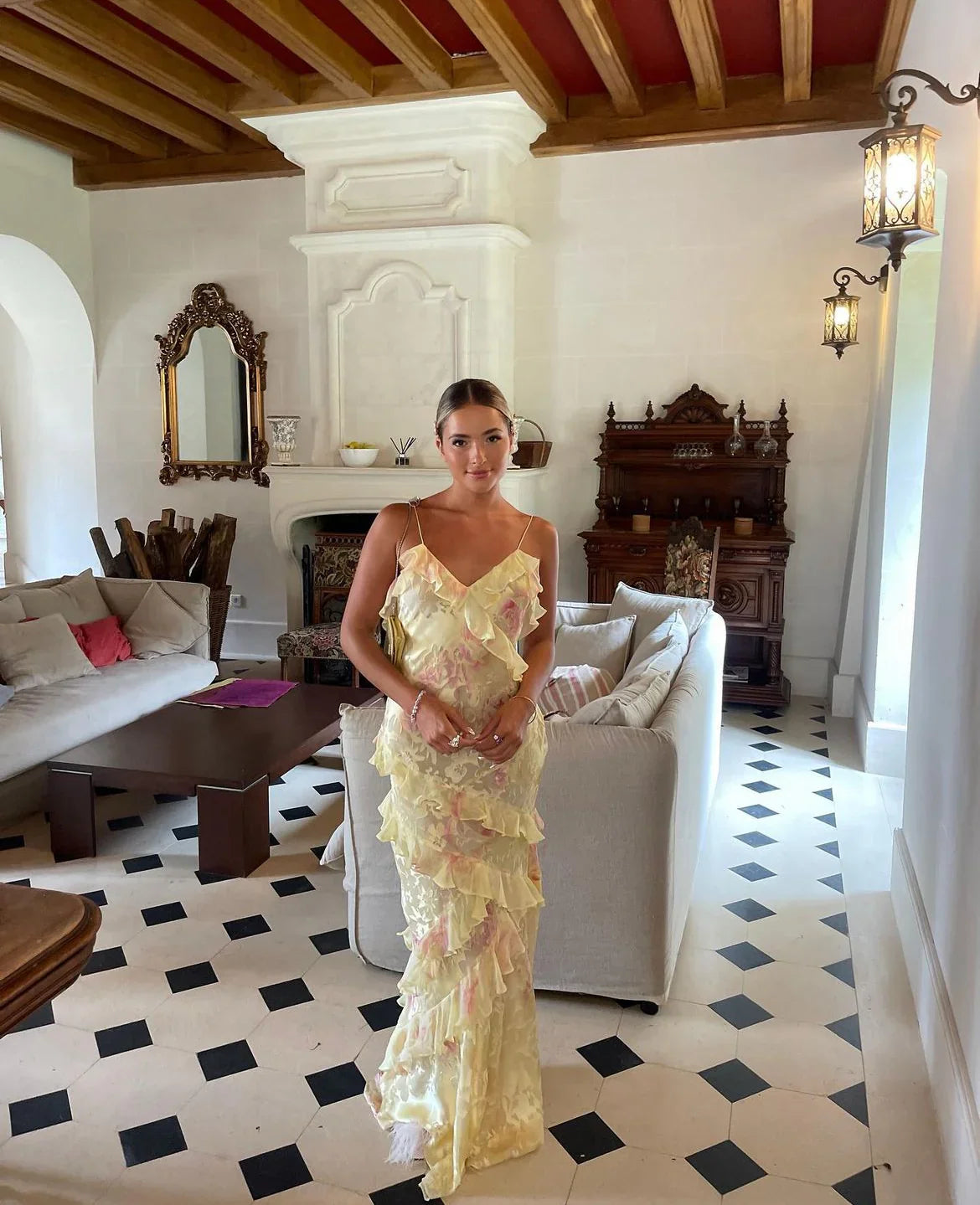 Ruffle Maxi Kleid | Weide 5