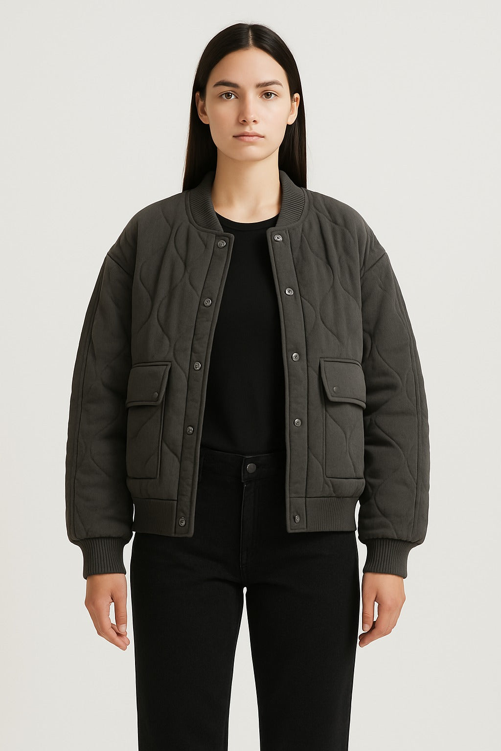 Oversized Damen Bomberjacke – Übergangsjacke mit Reißverschluss 0