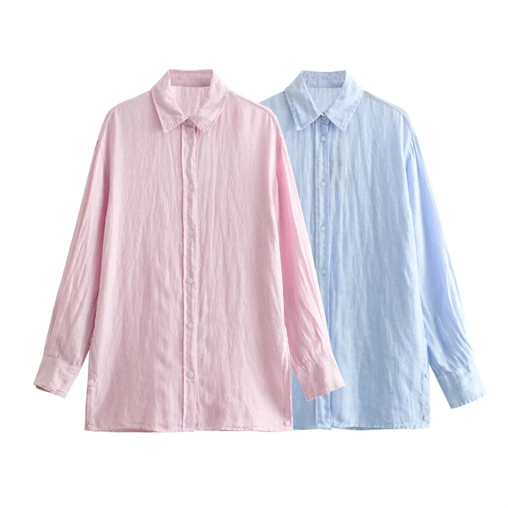 Lockere Passform - Lange Ärmel - Leinen - Damenmode