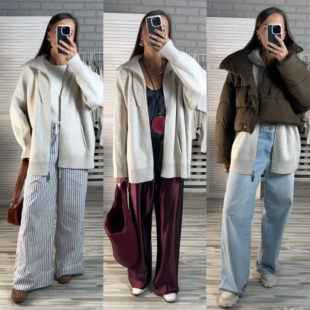 Dalila - Oversize-Strickjacke für Damen mit warmem bequemem Winterkragen