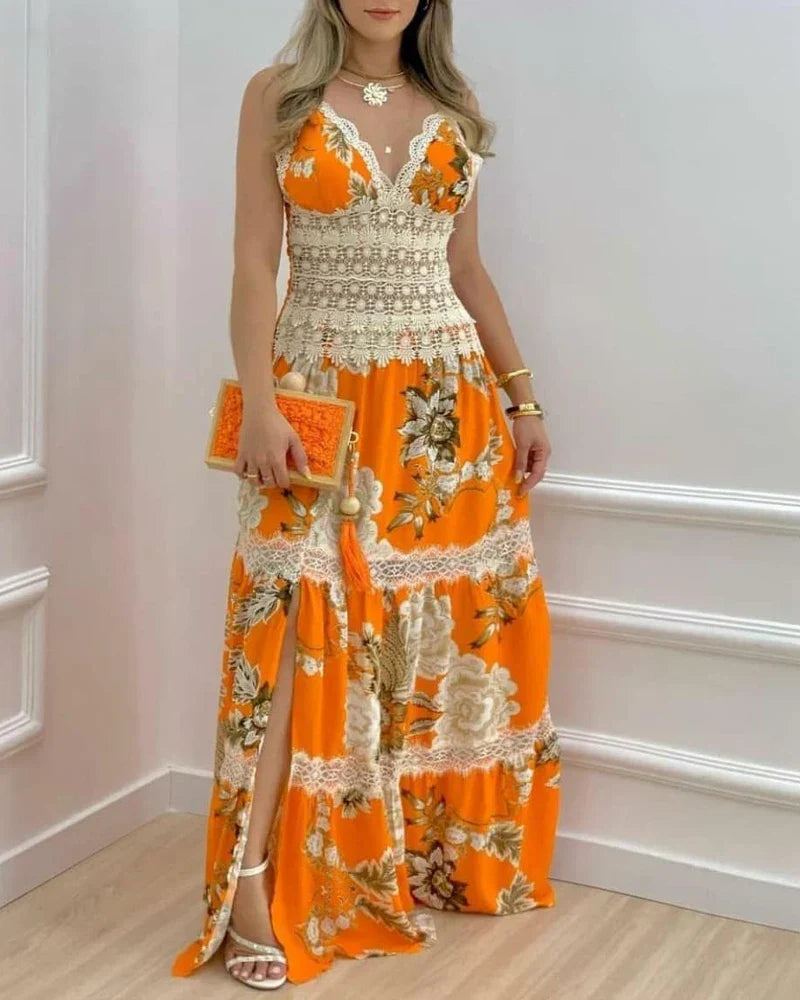 Variant image for Damen Maxikleid Elegante Spitzenverarbeitung Maxi-Länge - Lisa-1