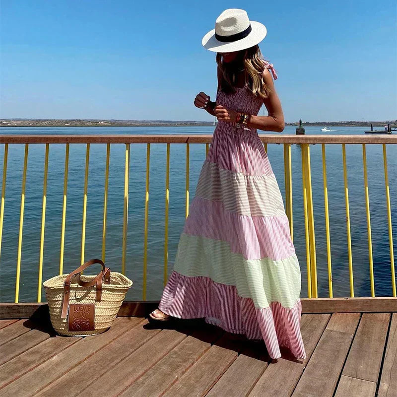 Damen Sommerkleid Luftiges Boho-Design Elegante Maxi-Länge - Clara-3