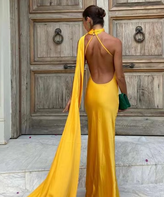 Damen Rückenfreies Off-Shoulder Bodycon Kleid Festlich für Hochzeitsgast - Claudine-4