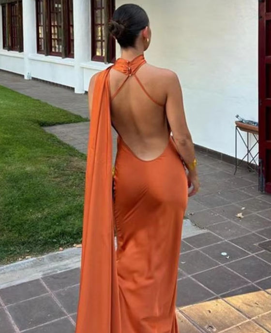 Damen Rückenfreies Off-Shoulder Bodycon Kleid Festlich für Hochzeitsgast - Claudine-6