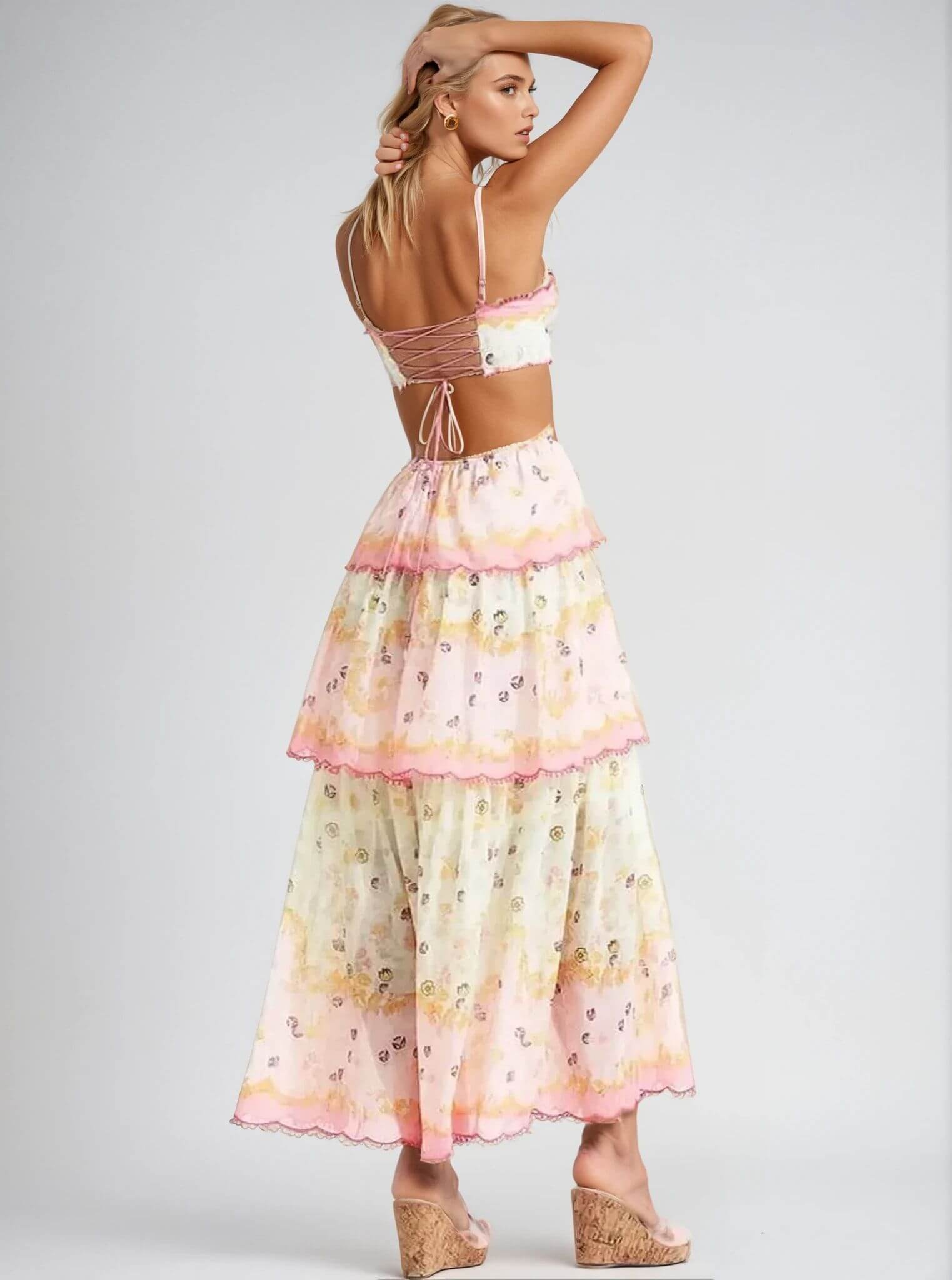 Damen Maxikleid Luftige Silhouette Atmungsaktiver Stoff - Hilda-3