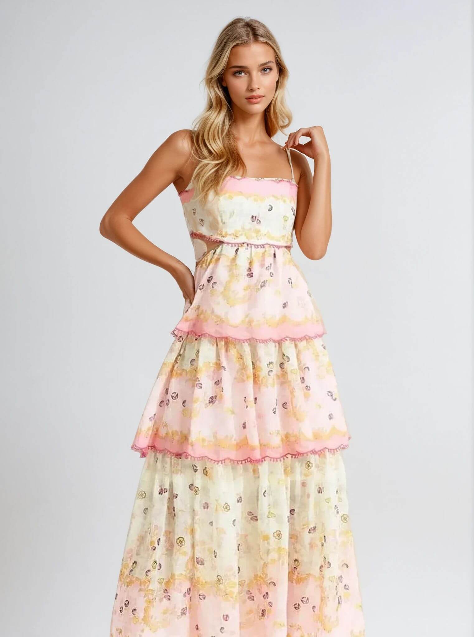 Variant image for Damen Maxikleid Luftige Silhouette Atmungsaktiver Stoff - Hilda-1