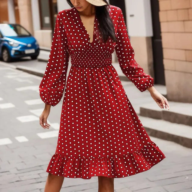 Variant image for Damen Vintage Polka Dot Kleid Elegante Silhouette - Lisa-6