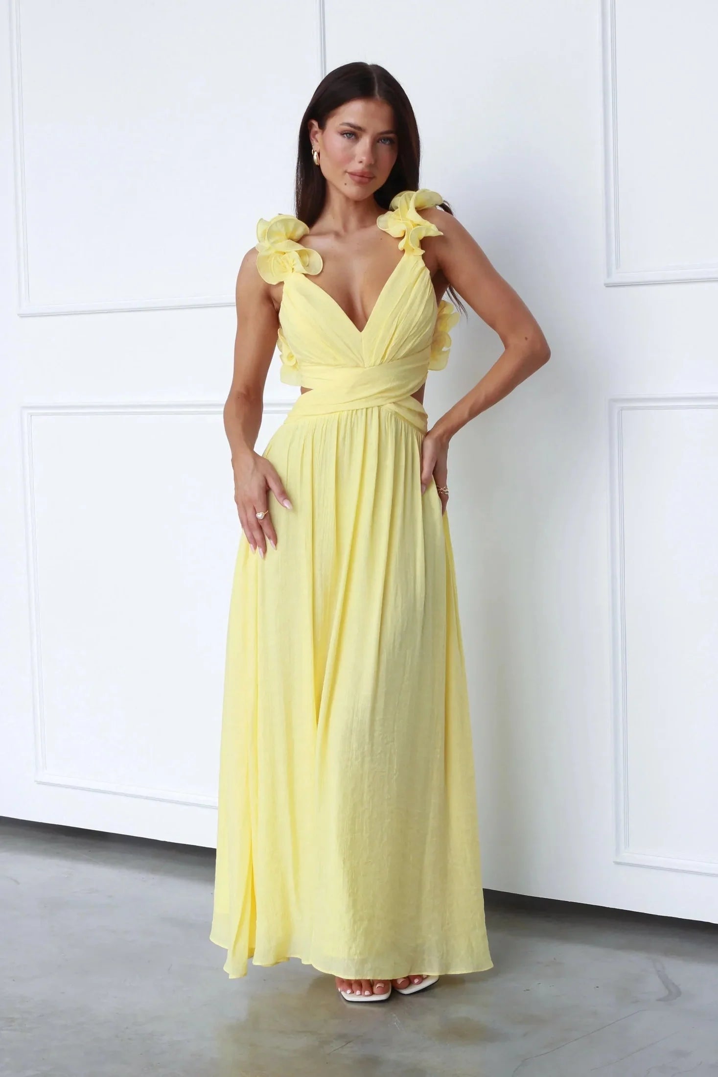 Variant image for Damen Maxikleid Elegant Mit V-Ausschnitt Für Sommer - Sophie-1