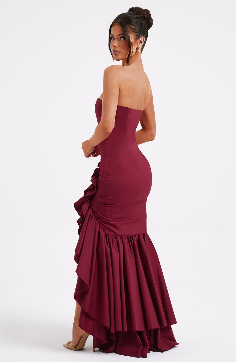 Damen Maxikleid Ärmellos Elegantes Rüschendes Design - Sophie-5