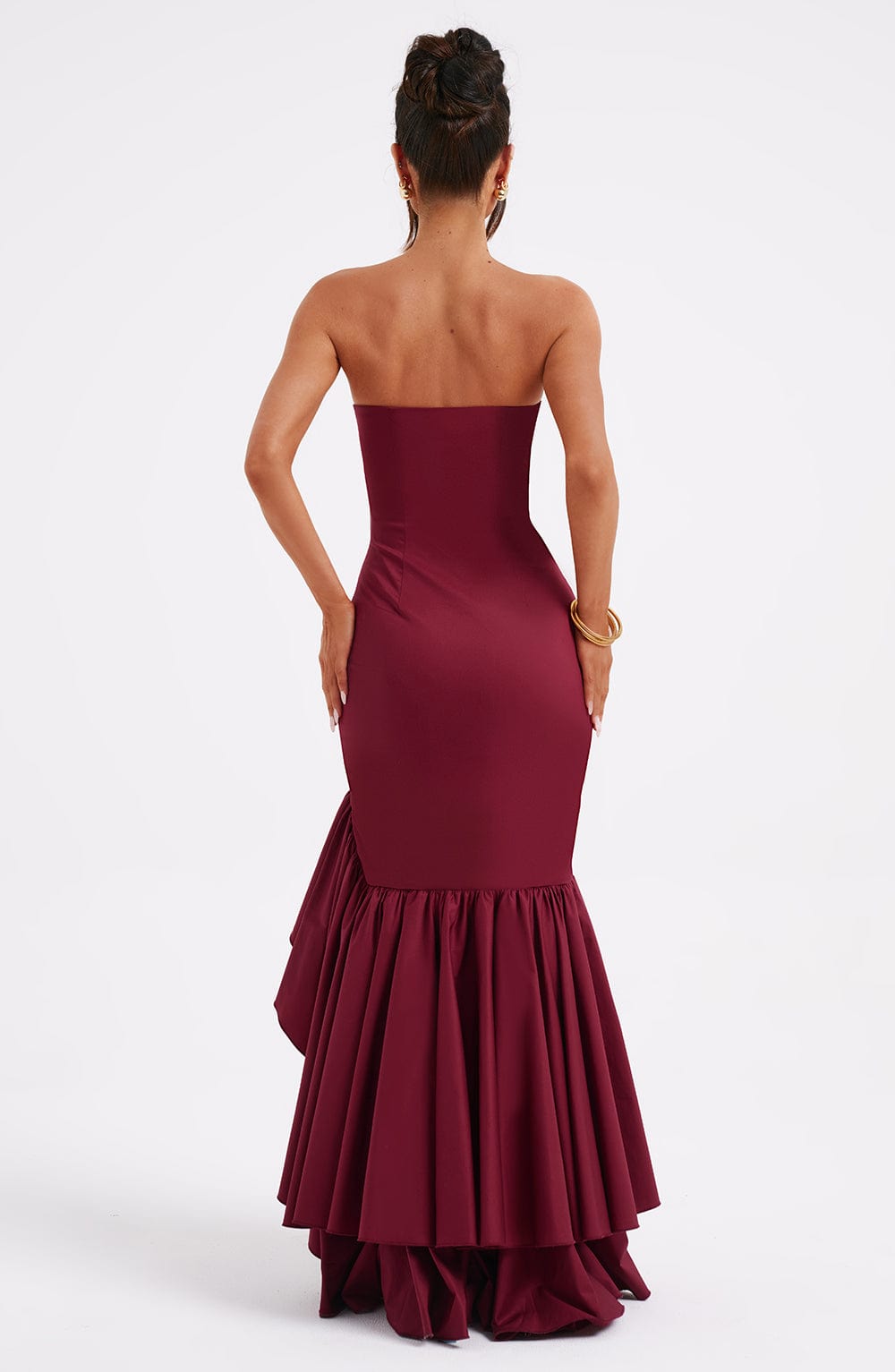 Damen Maxikleid Ärmellos Elegantes Rüschendes Design - Sophie-4