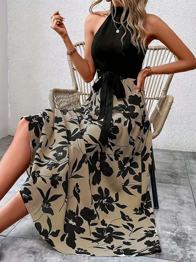 Damen Sommerkleid Blumiger Ausschnitt Romantischer Stil - Heidi-4