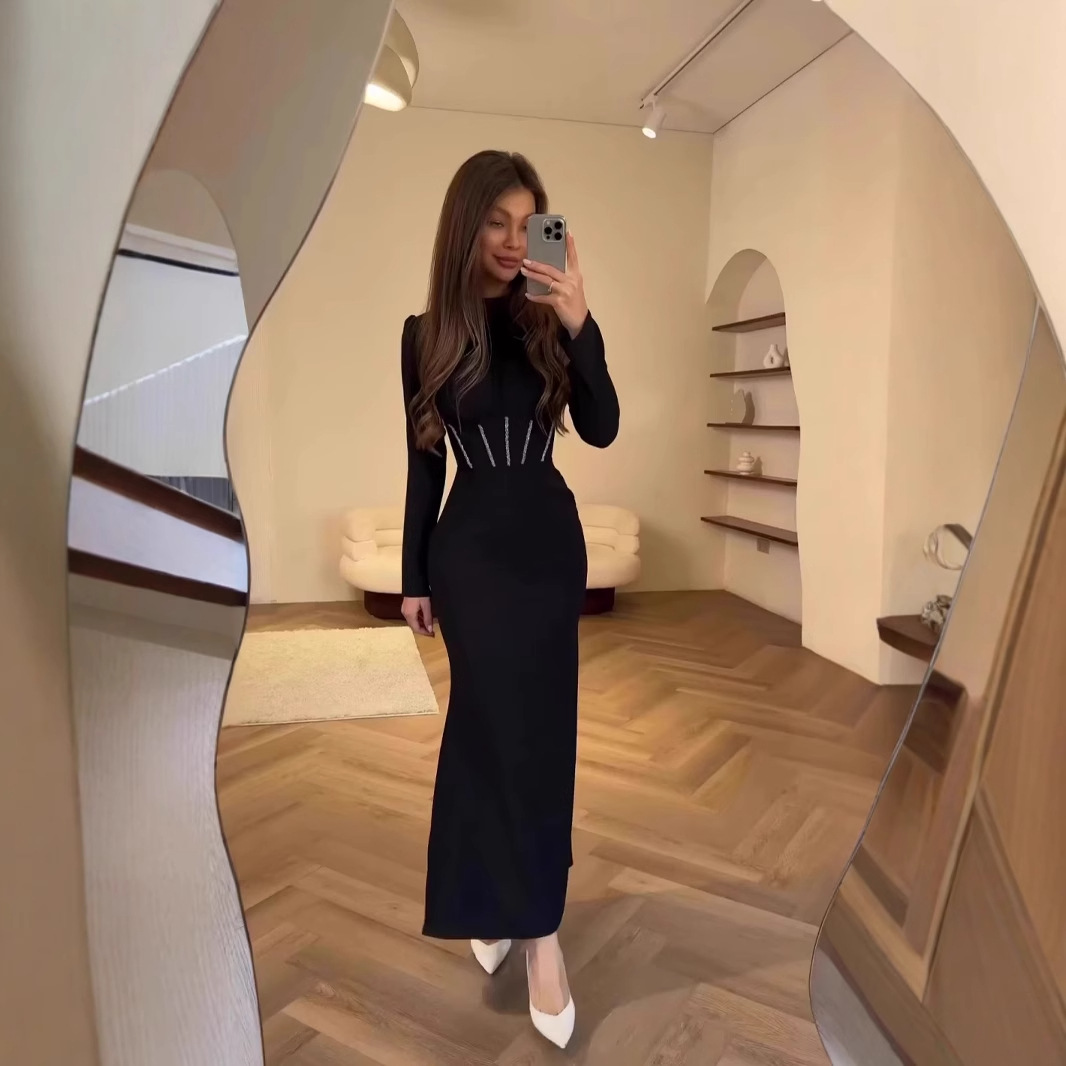 Variant image for Damen Kleid Eleganter Quadratischer Ausschnitt Figurschmeichelnd - Eva-1