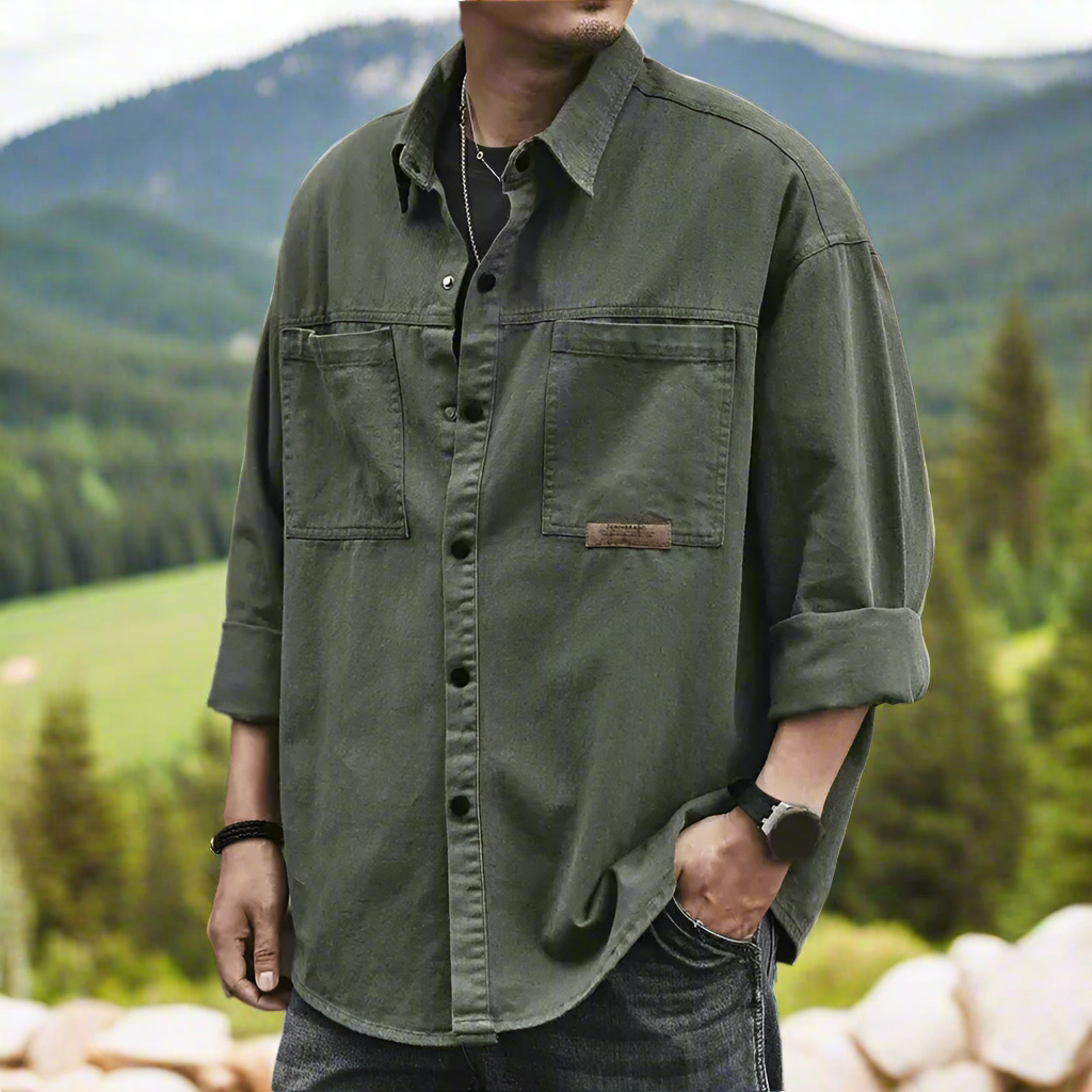 Camicia Casual Oversize in Stile Vintage