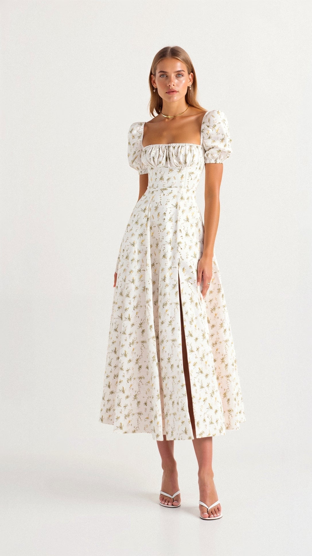 Damen Midikleid Elegantes Design mit Quadratischem Halsausschnitt - Daniela-2